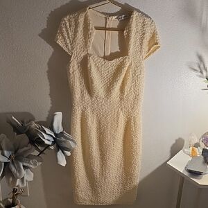 Grace Karin Cream Textured Mini Dress